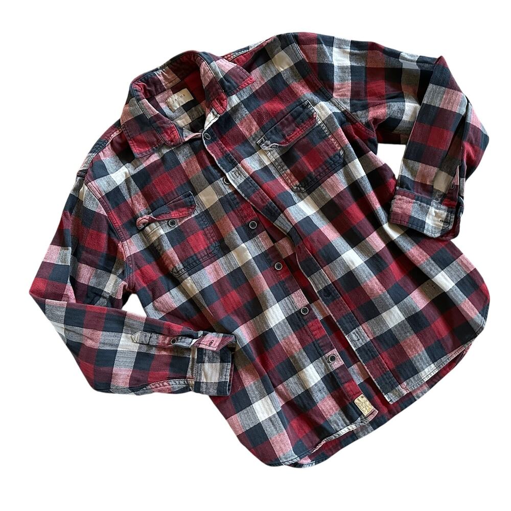 Jachs L red flannel men’s Comfort shirt longsleeve black checkered casual plaid